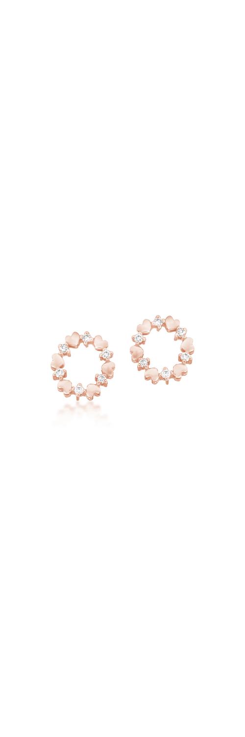18K rose gold earrings with 0.102ct diamonds