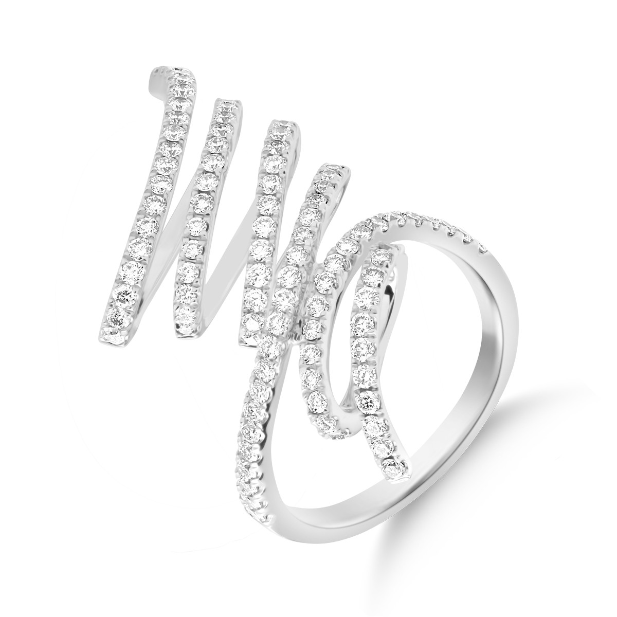18K бял златен пръстен с диаманти от 1.15ct