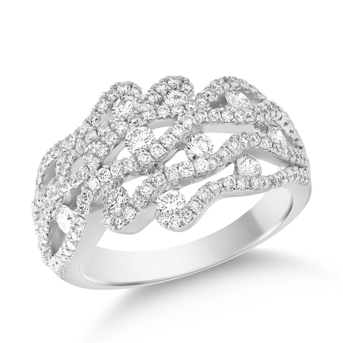 18K бял златен пръстен с диаманти от 1,25ct