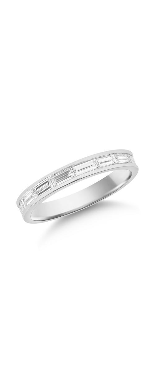 18K бял златен пръстен с диаманти от 1.1ct