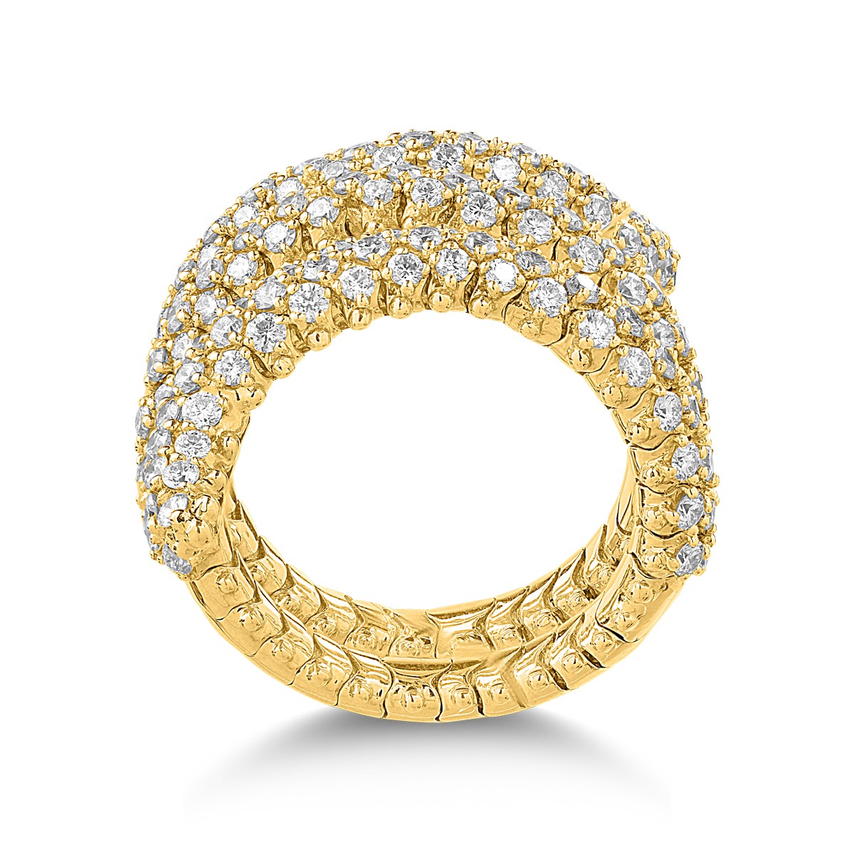 18 karátos sárga arany gyűrű 2.66 karátos gyémántokkal