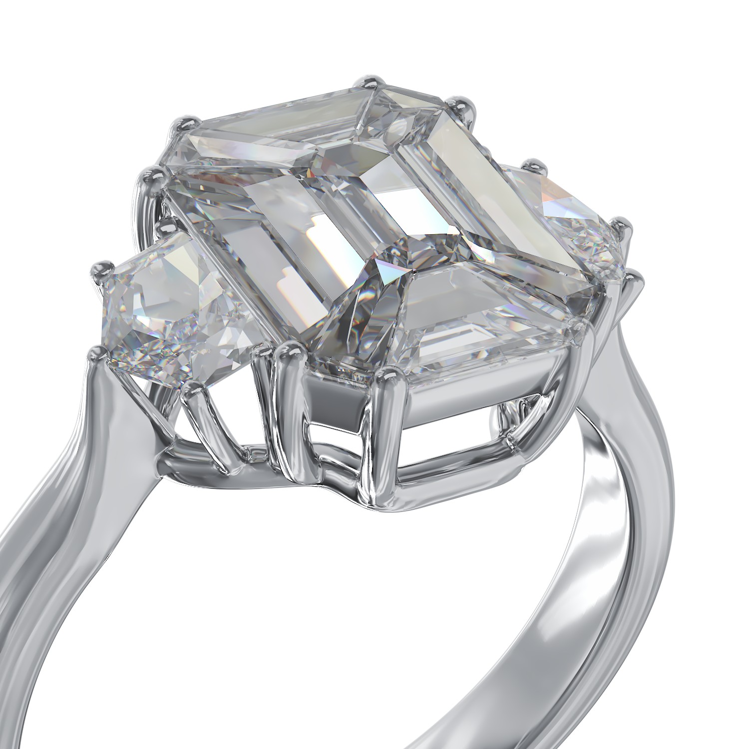 18K fehérarany eljegyzési gyűrű 1.22ct gyémántokkal