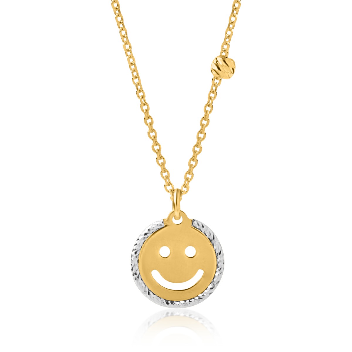 14K white-yellow gold pendant necklace