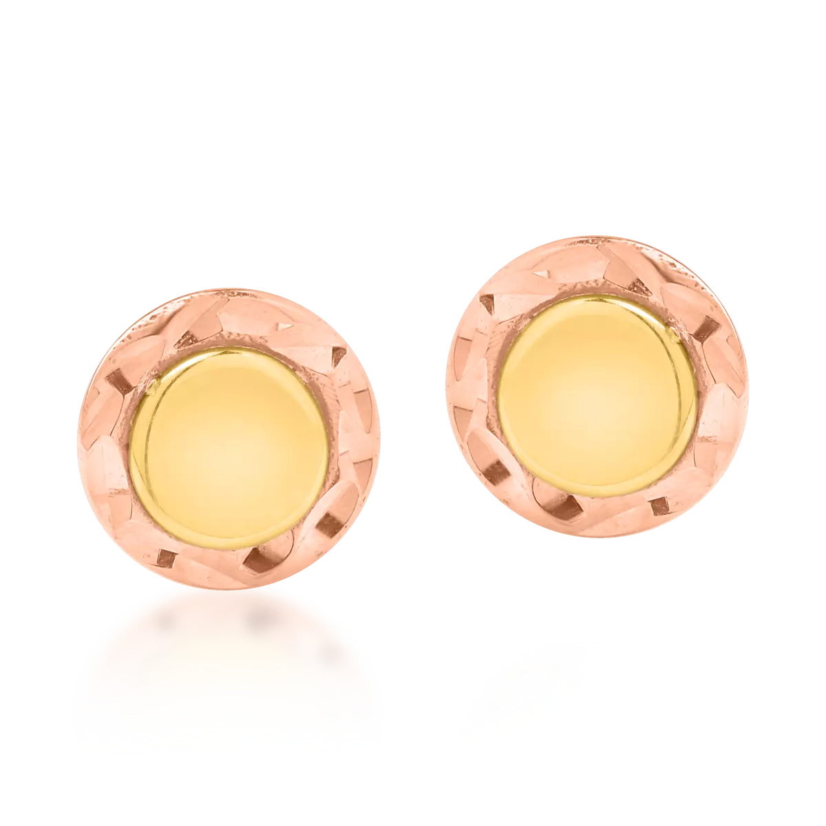 14K yellow-rose gold earrings