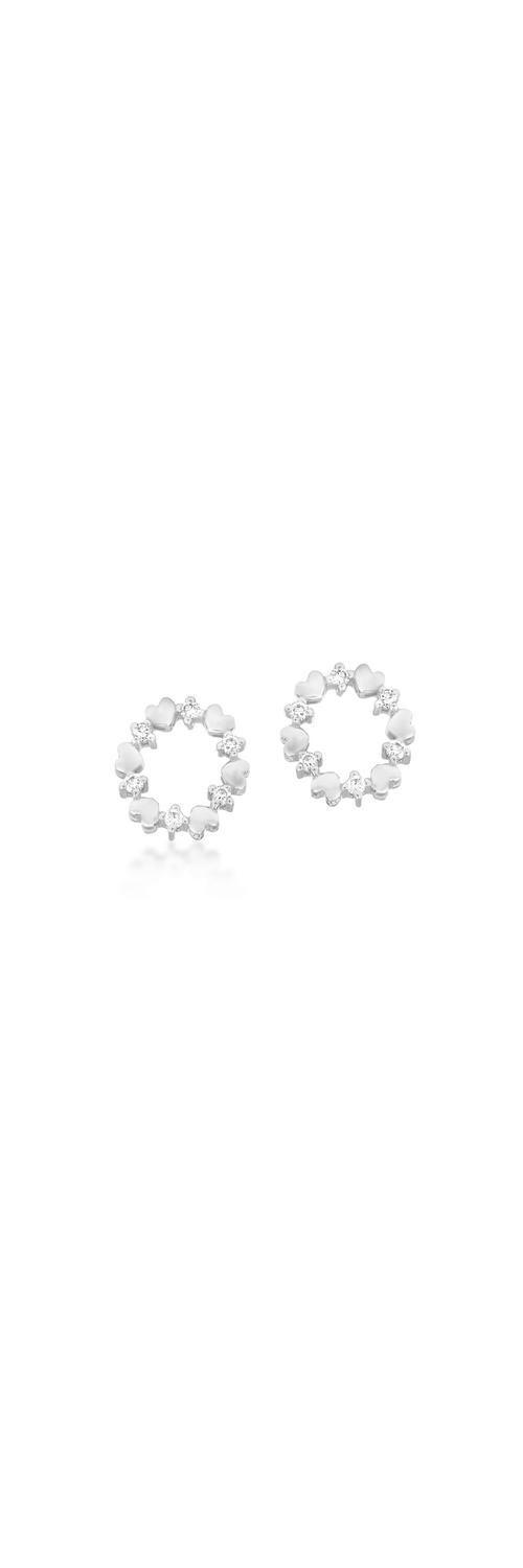 18K white gold earrings with 0.1ct diamonds