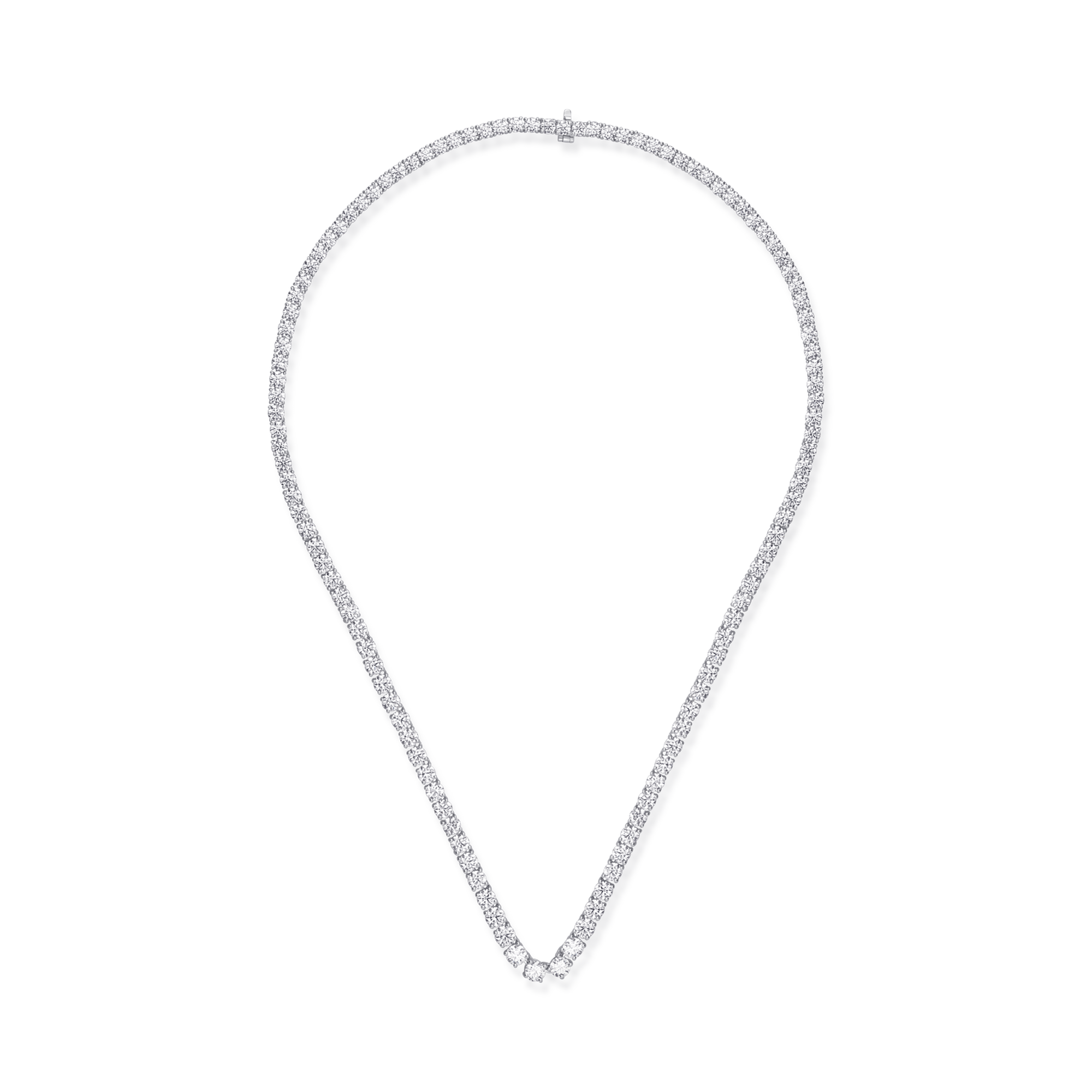 Colier tennis din aur alb de 18K cu diamante de 16.46ct image1