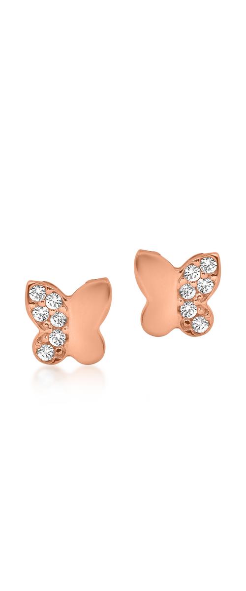 14K rose gold butterflies earrings