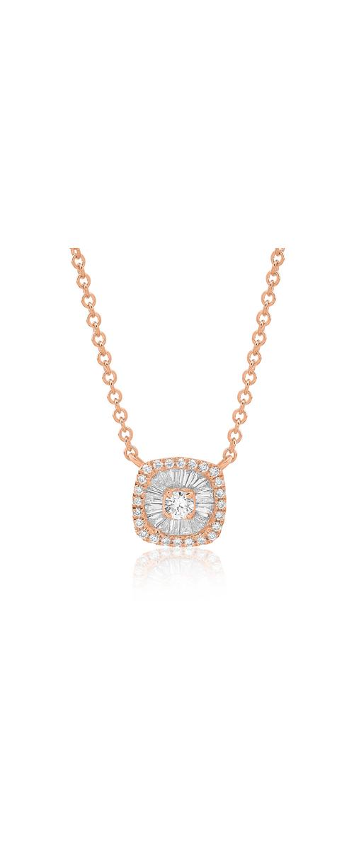 18K rose gold pendant necklace with 0.20ct diamonds