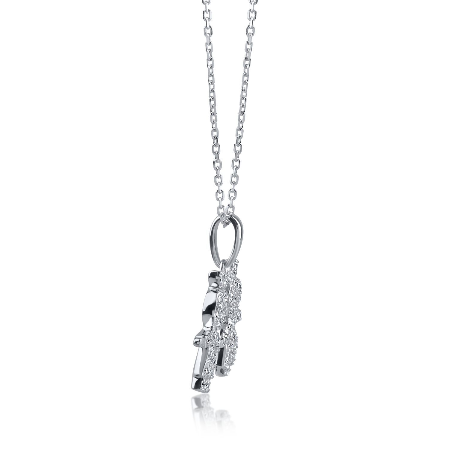 White gold children pendant necklace with 0.29ct diamonds