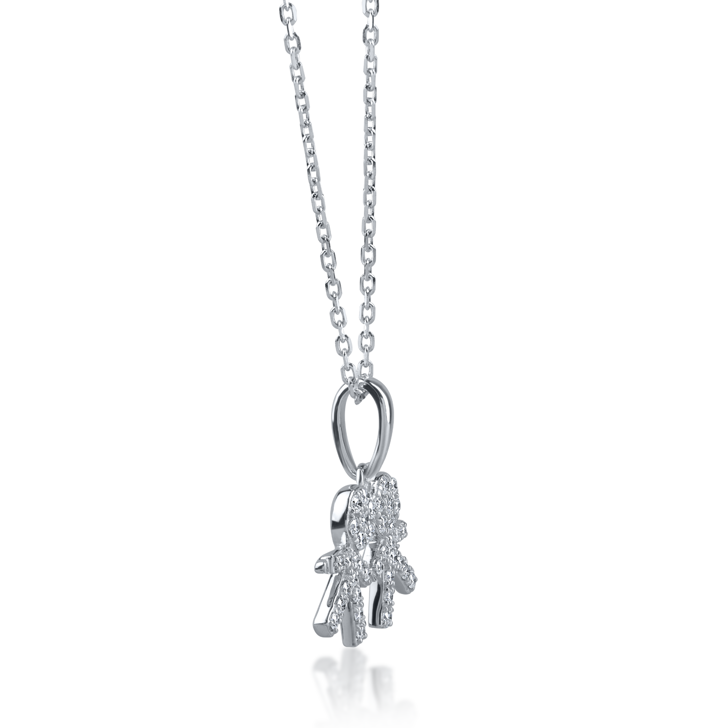 White gold children pendant necklace with 0.22ct diamonds