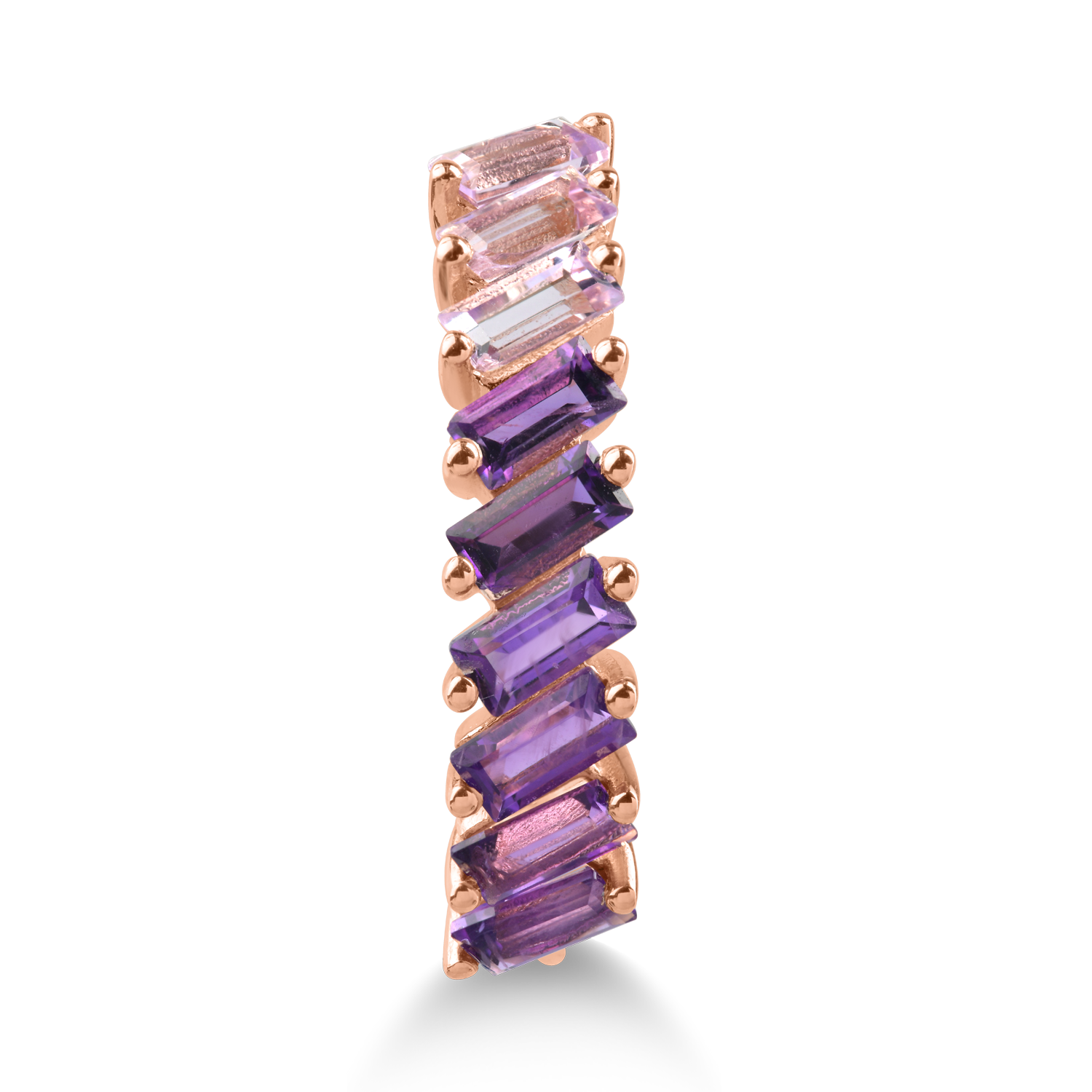 Rose gold ring with 0.94ct amethysts