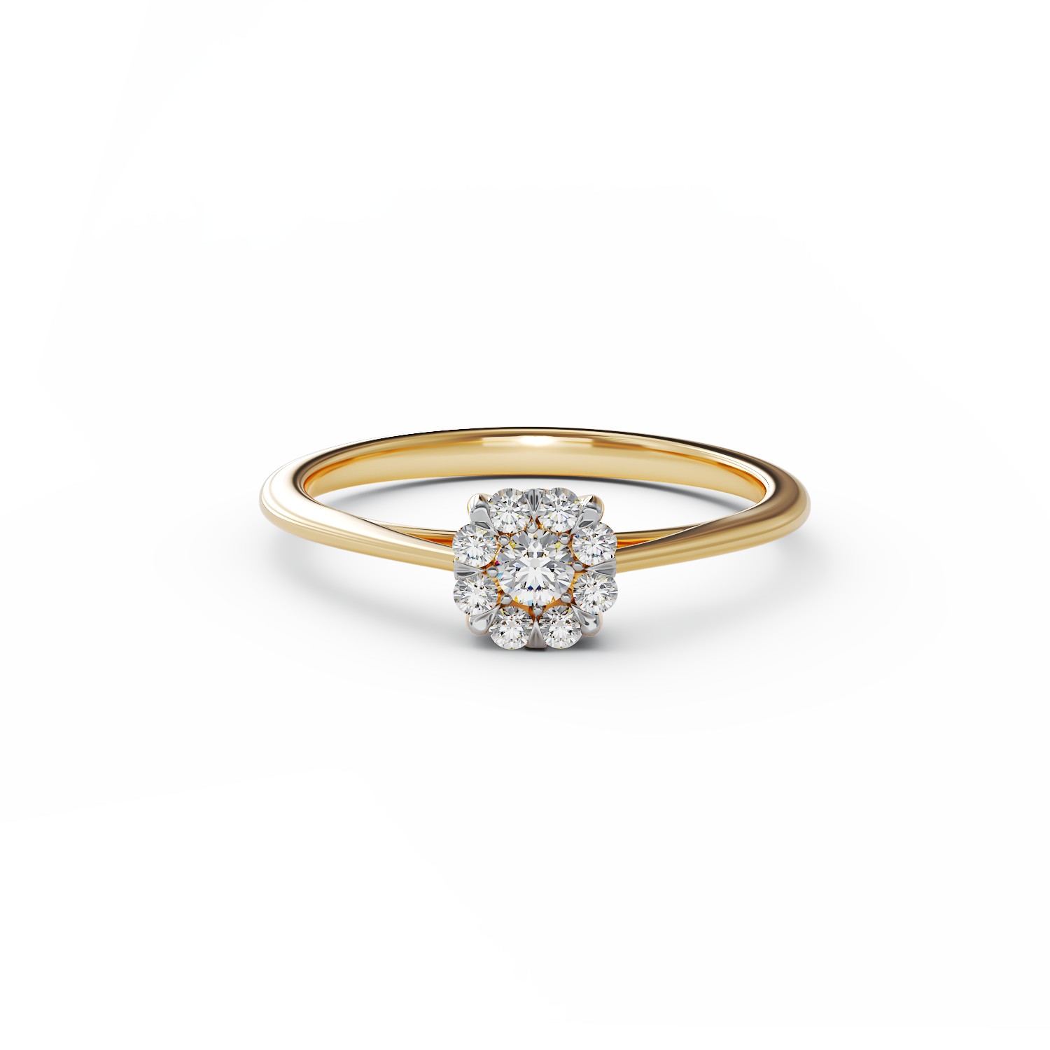 Годежен пръстен от 14K жълто злато с 0.10ct диаманти