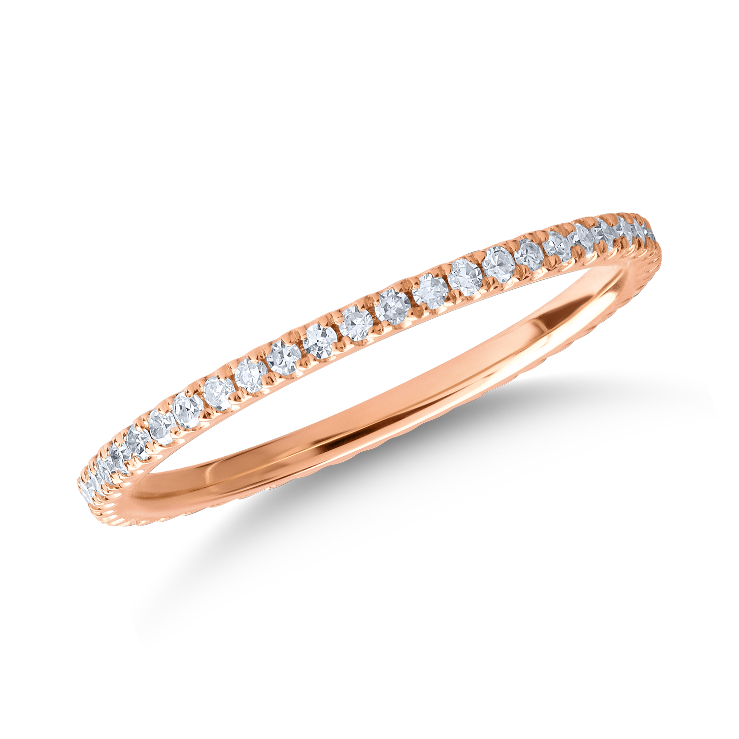 Inel infinity din aur roz de 14K cu diamante de 0.26ct 0.26ct