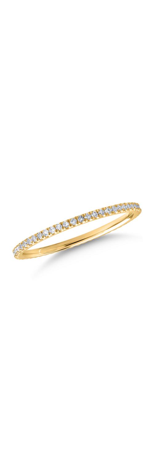 14K sárga arany végtelenített gyűrű 0.28ct gyémántokkal
