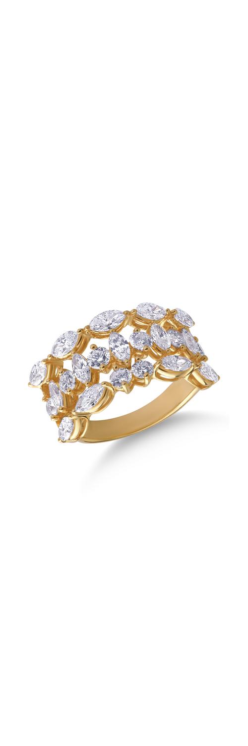18K sárga arany gyűrű 2.8ct gyémántokkal