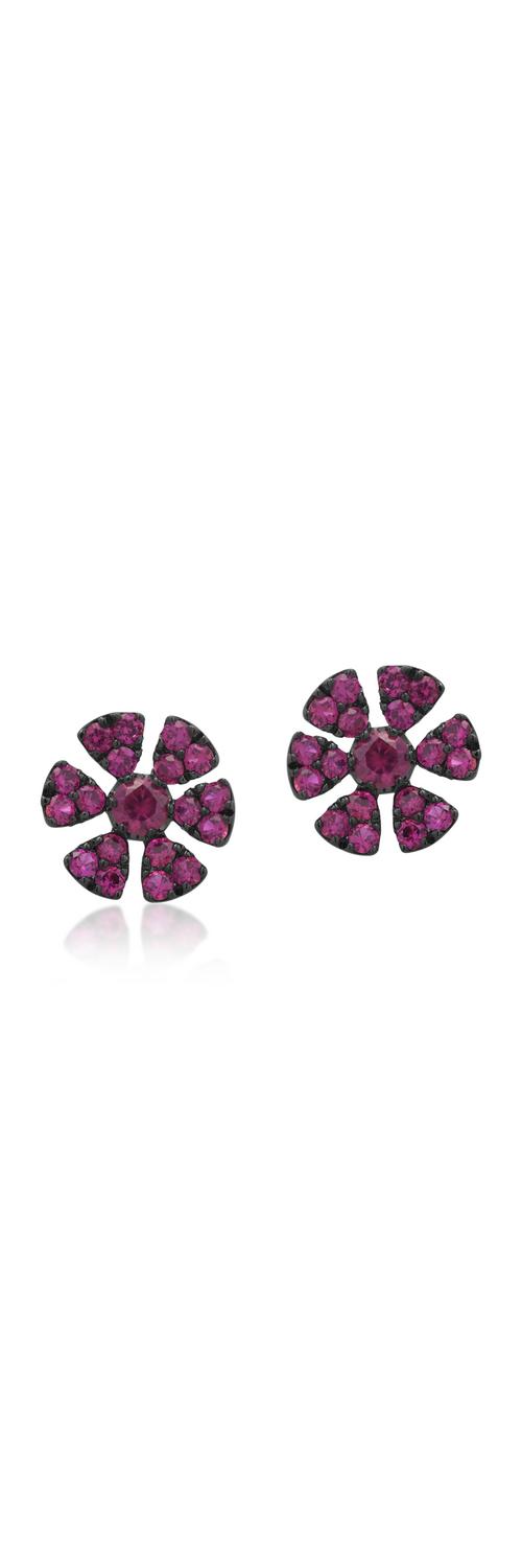 18K rose gold earrings with 0.56ct rubies