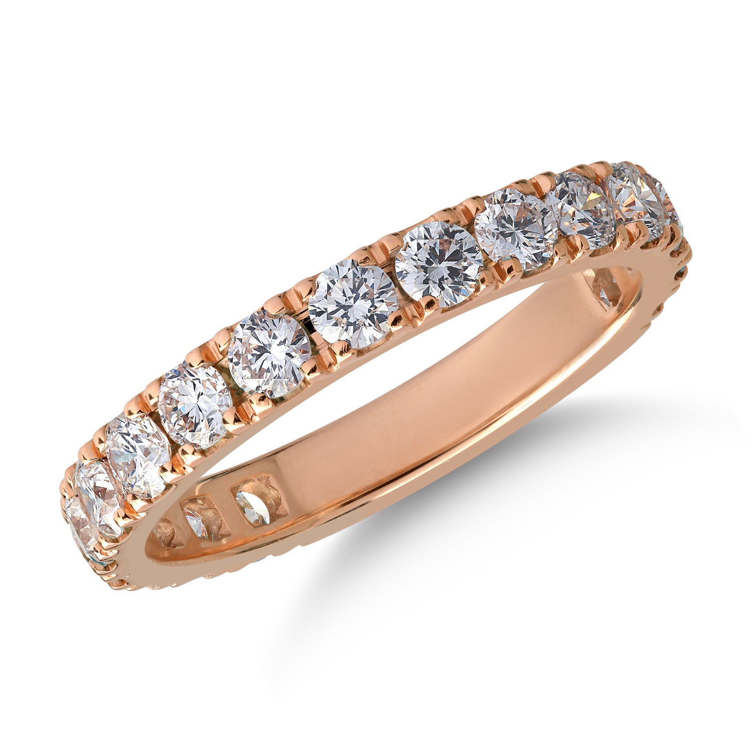 Inel din aur roz de 18K cu diamante de 1.25ct