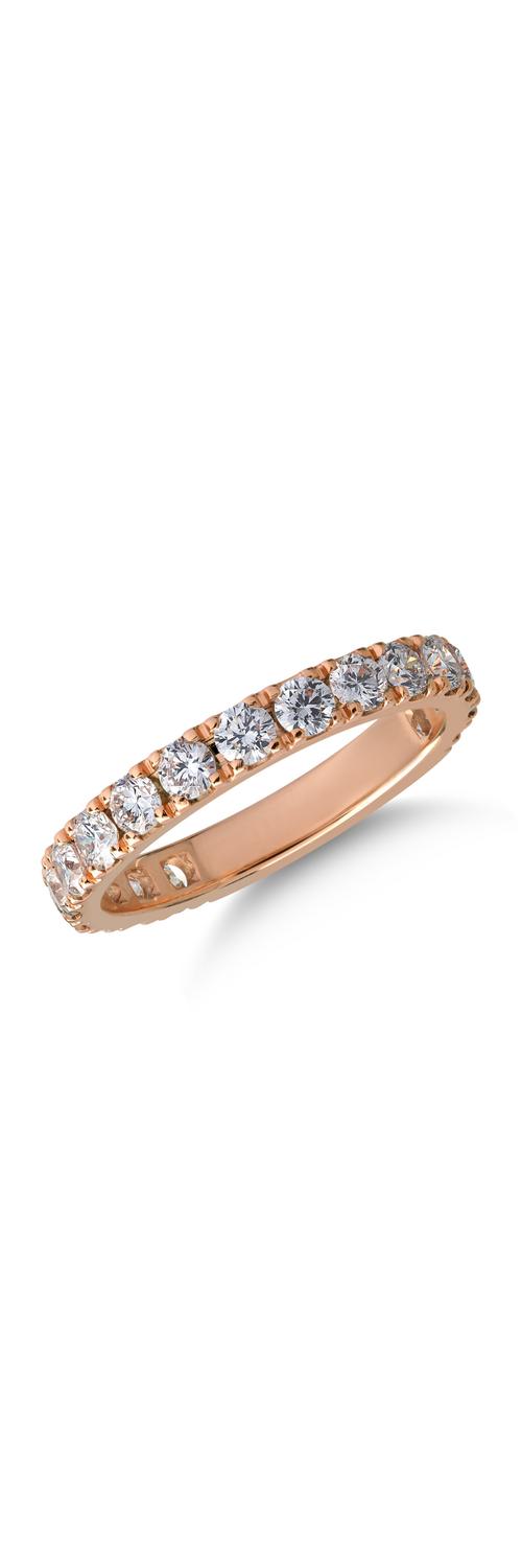 Inel din aur roz de 18K cu diamante de 1.25ct