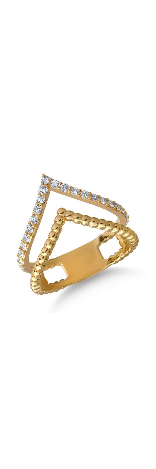 18K yellow gold ring with 0.42ct diamonds