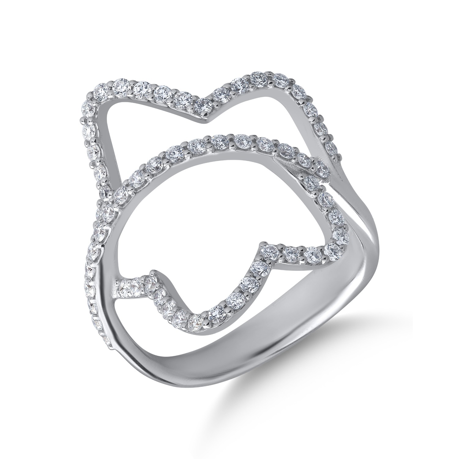 18K fehérarany gyűrű 0.63ct gyémántokkal