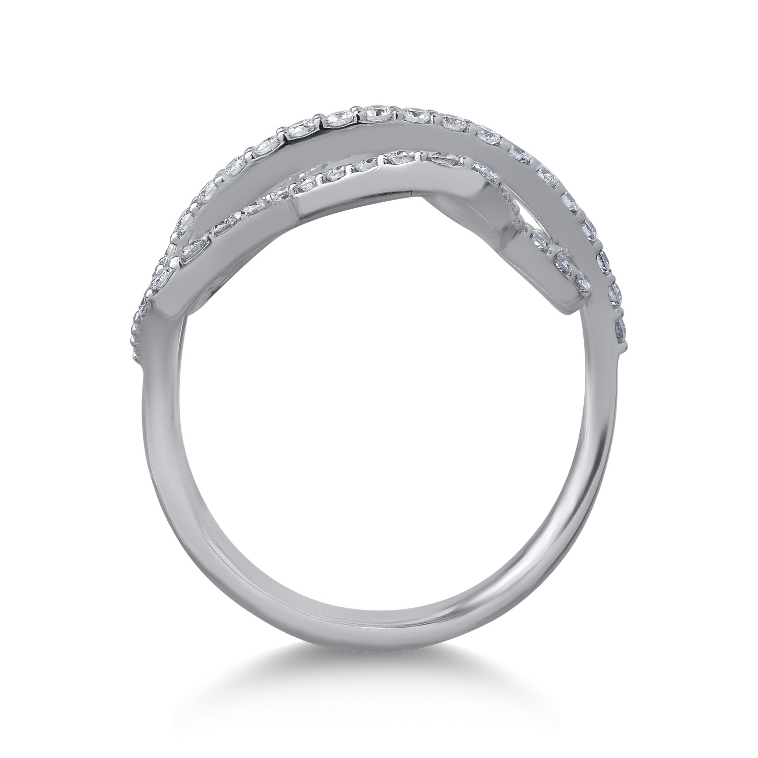 18K fehérarany gyűrű 0.63ct gyémántokkal
