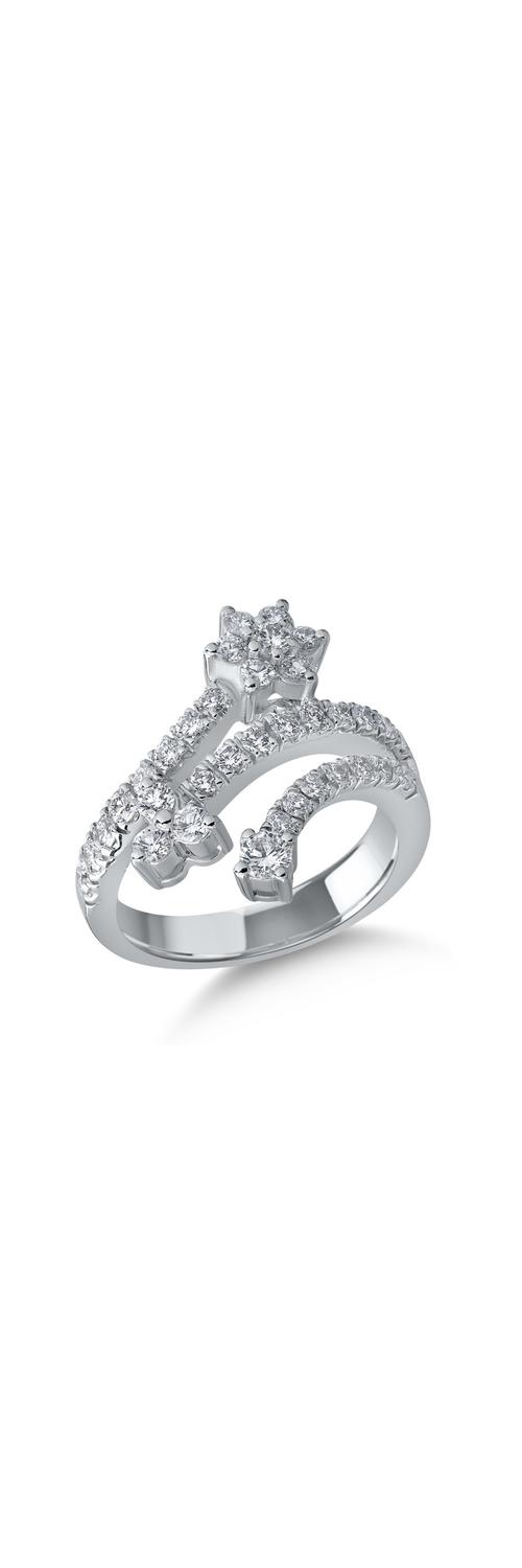 18K fehérarany gyűrű 1.13ct gyémántokkal