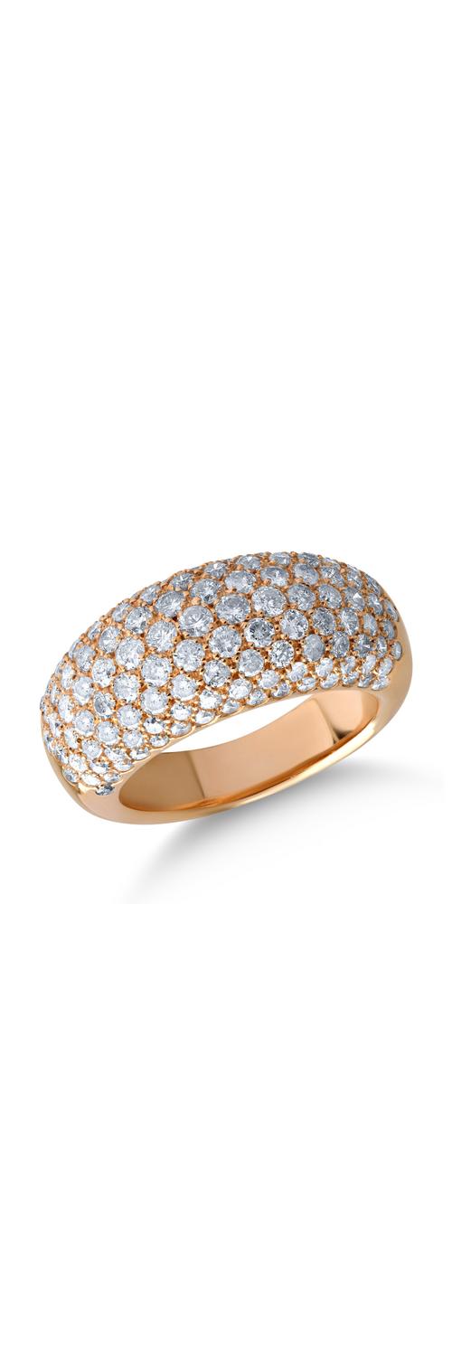 18K rózsaszín arany gyűrű 2.34ct gyémántokkal