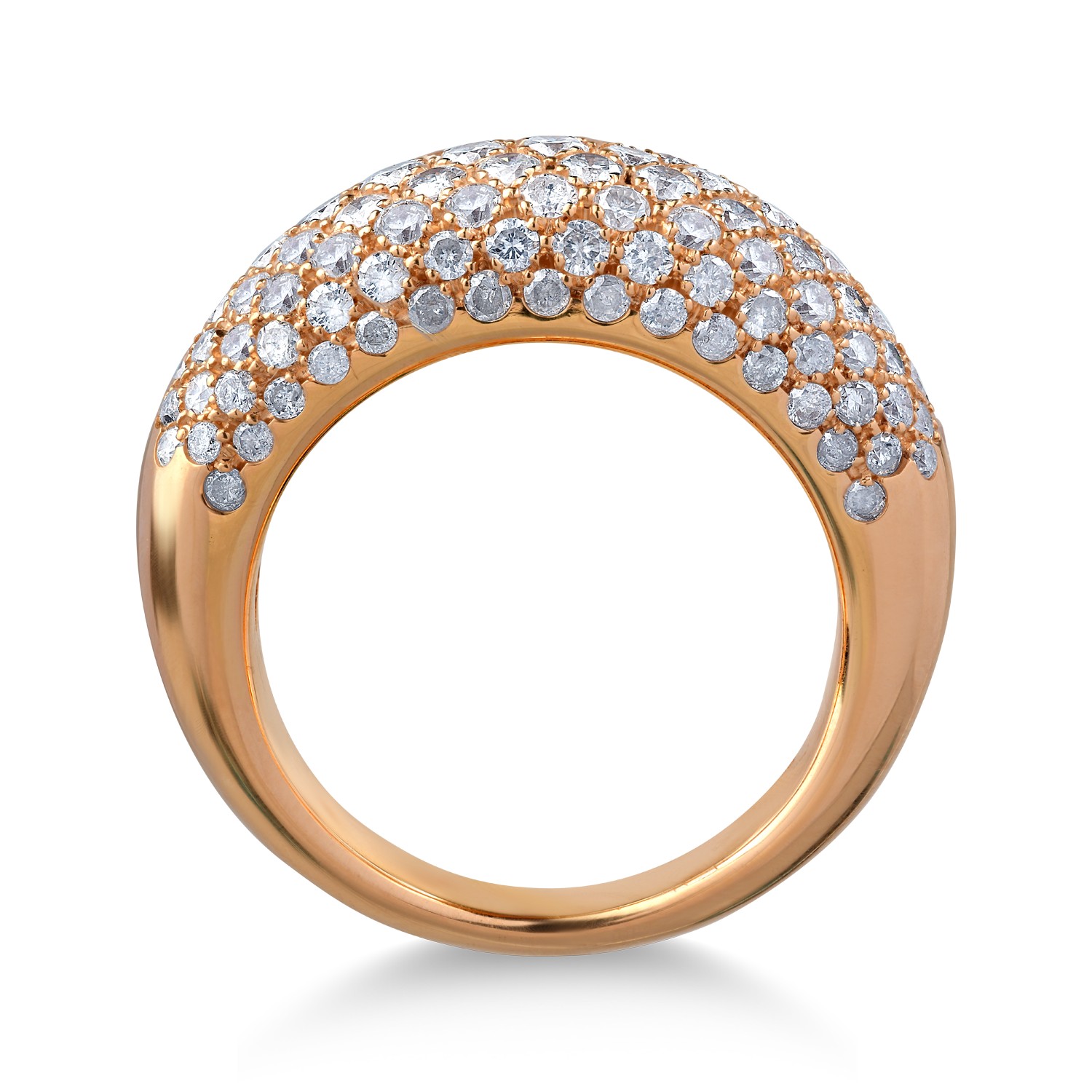 Inel din aur roz de 18K cu diamante de 2.34ct