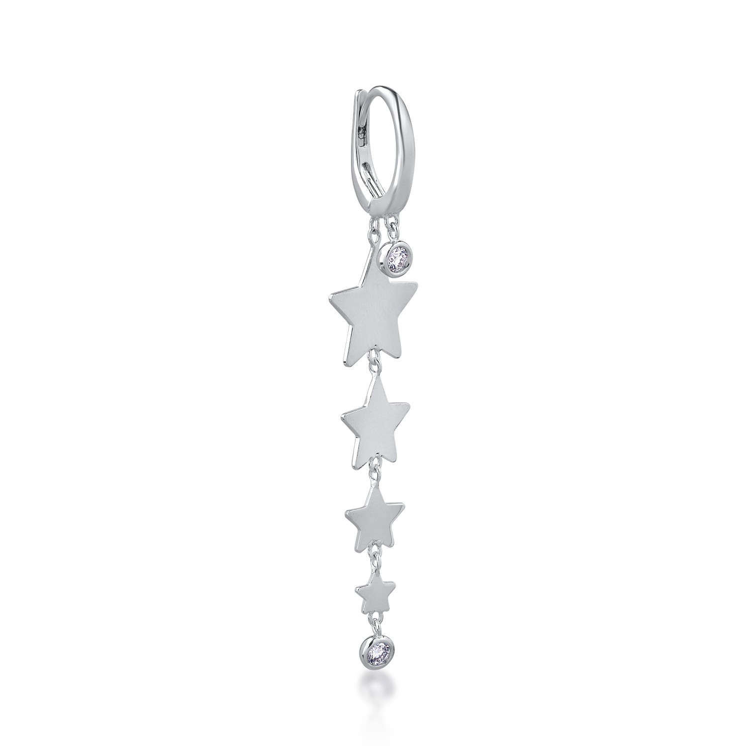 18K white gold earring with 0.12ct diamonds