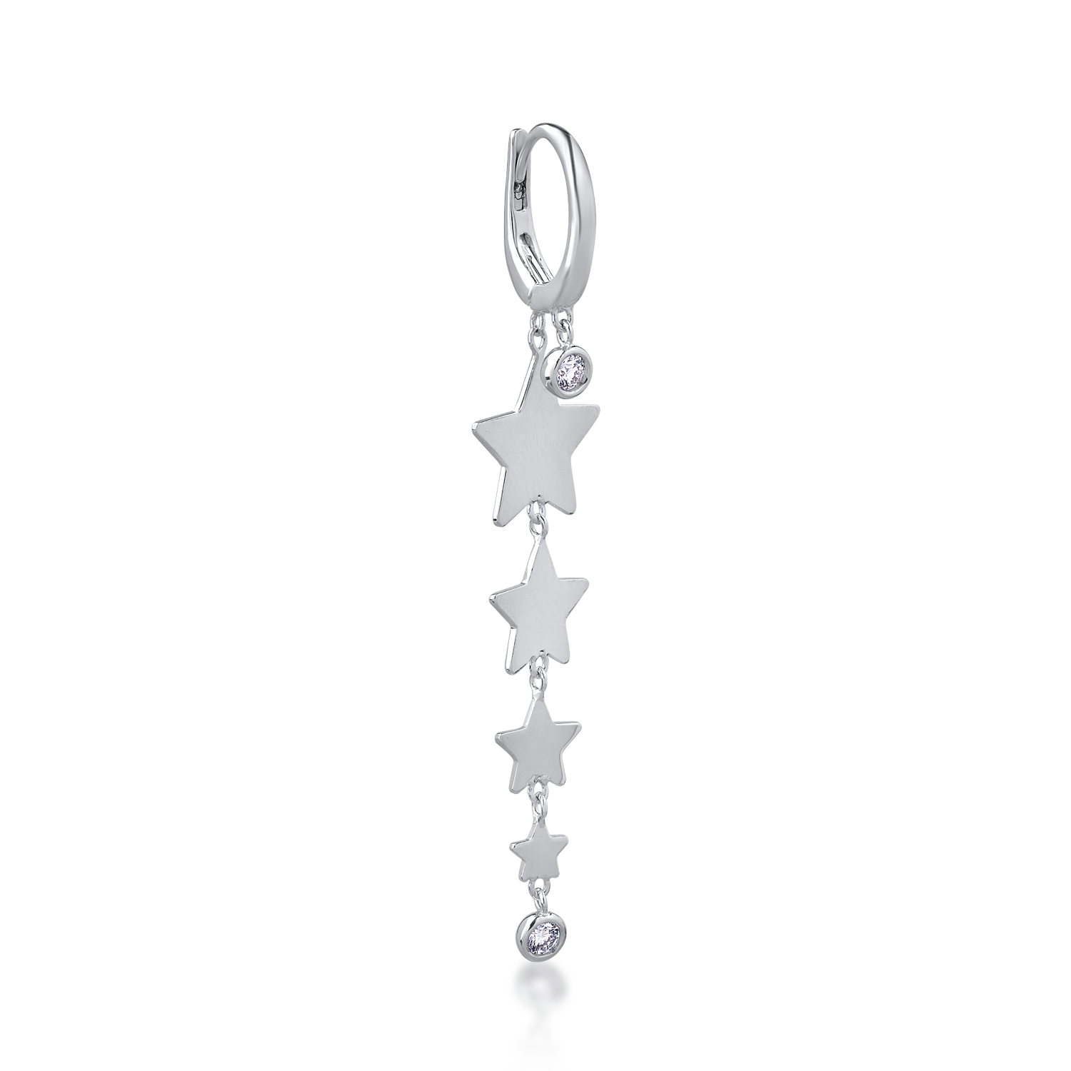 18K white gold earring with 0.12ct diamonds