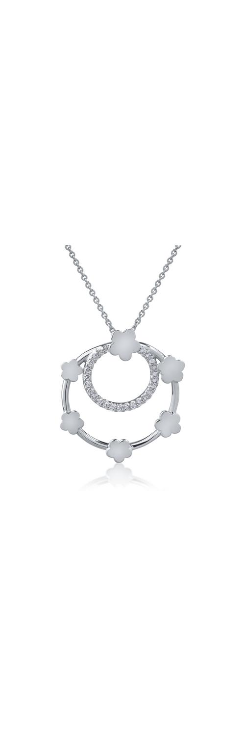 18K white gold pendant necklace with 0.2ct diamonds