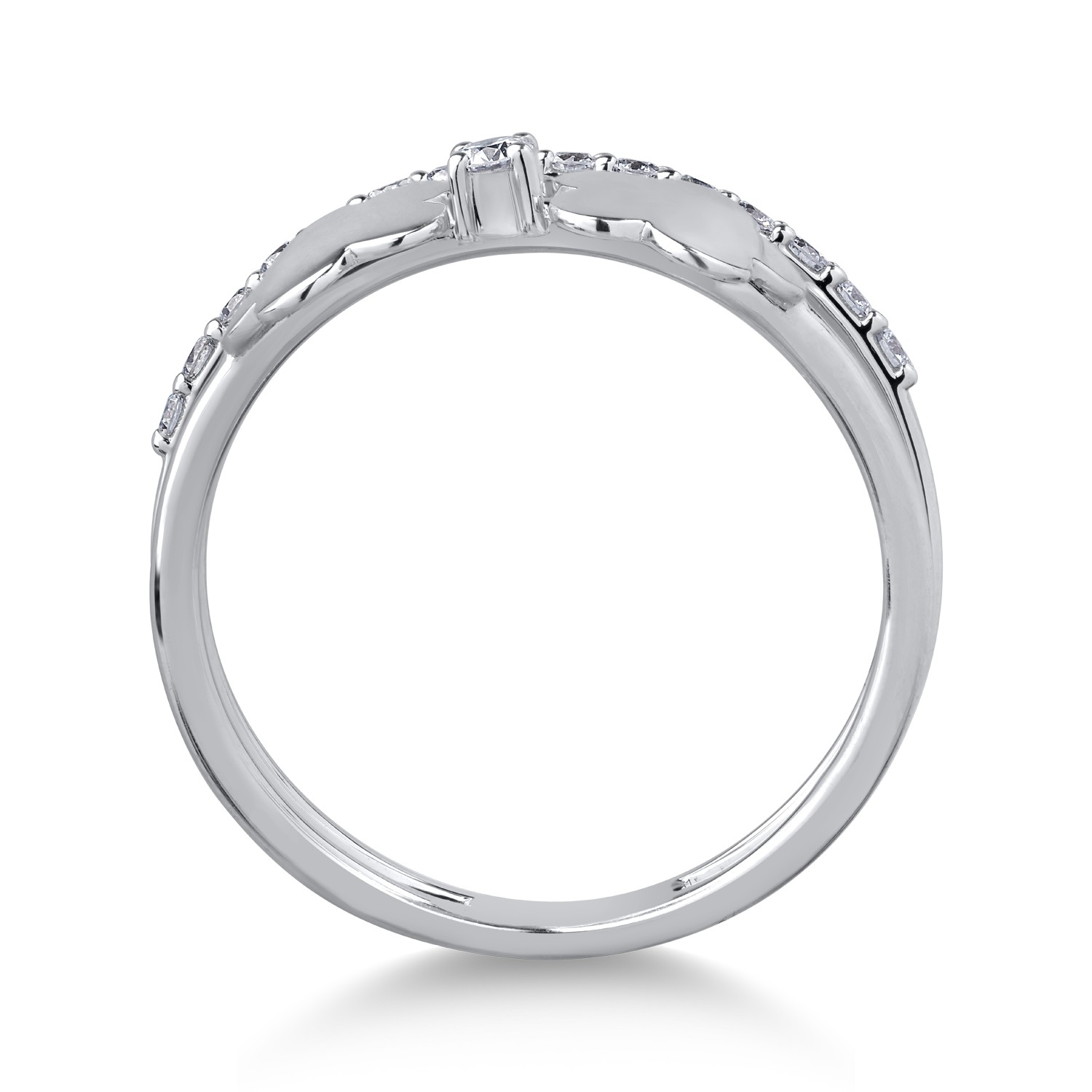 18K fehérarany gyűrű 0.22ct gyémántokkal