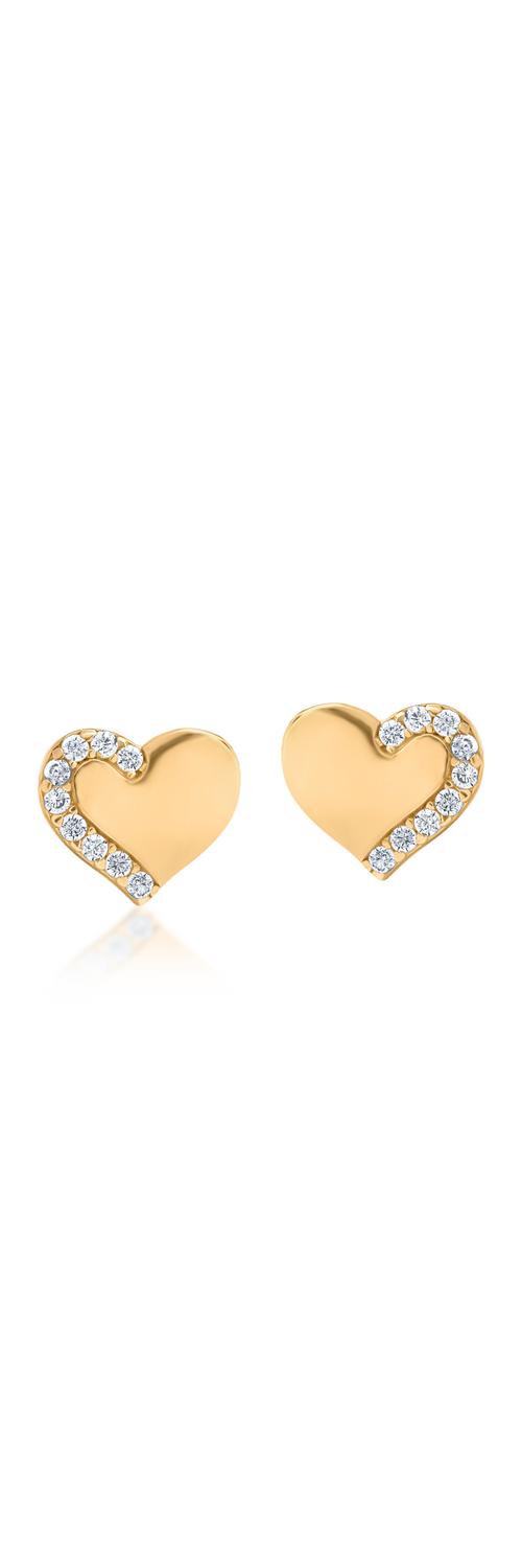 14K yellow gold heart earrings