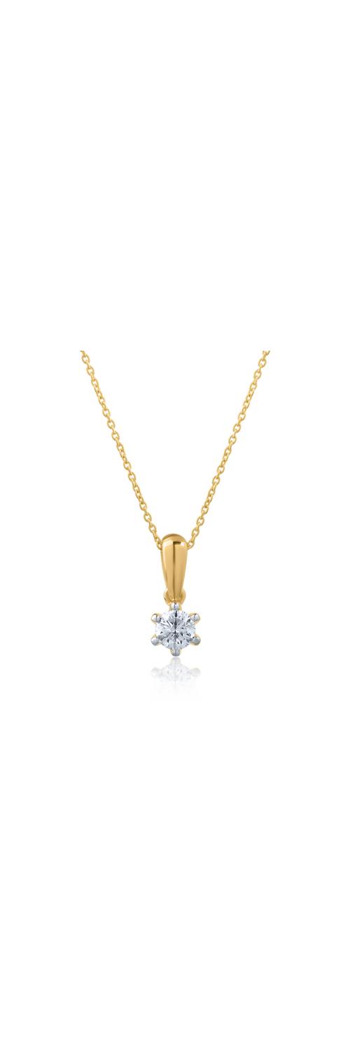 18K yellow gold pendant necklace with 0.158ct diamond