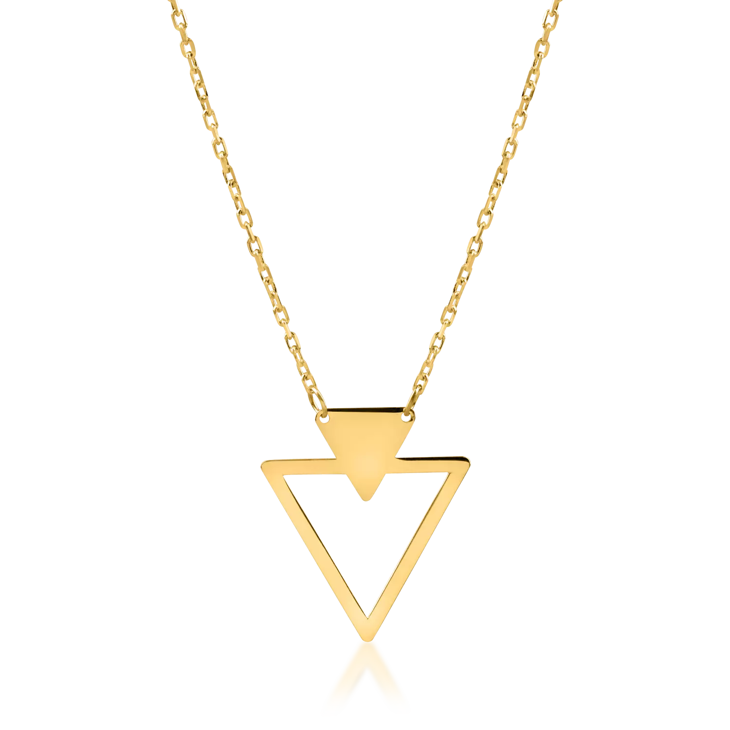 14K yellow gold geometric pendant necklace