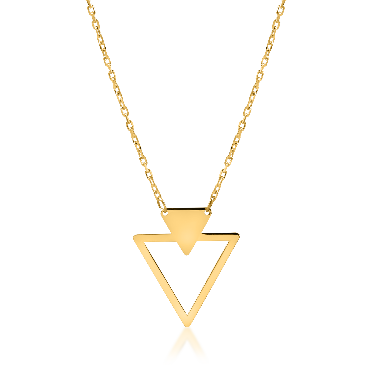 14K yellow gold geometric pendant necklace