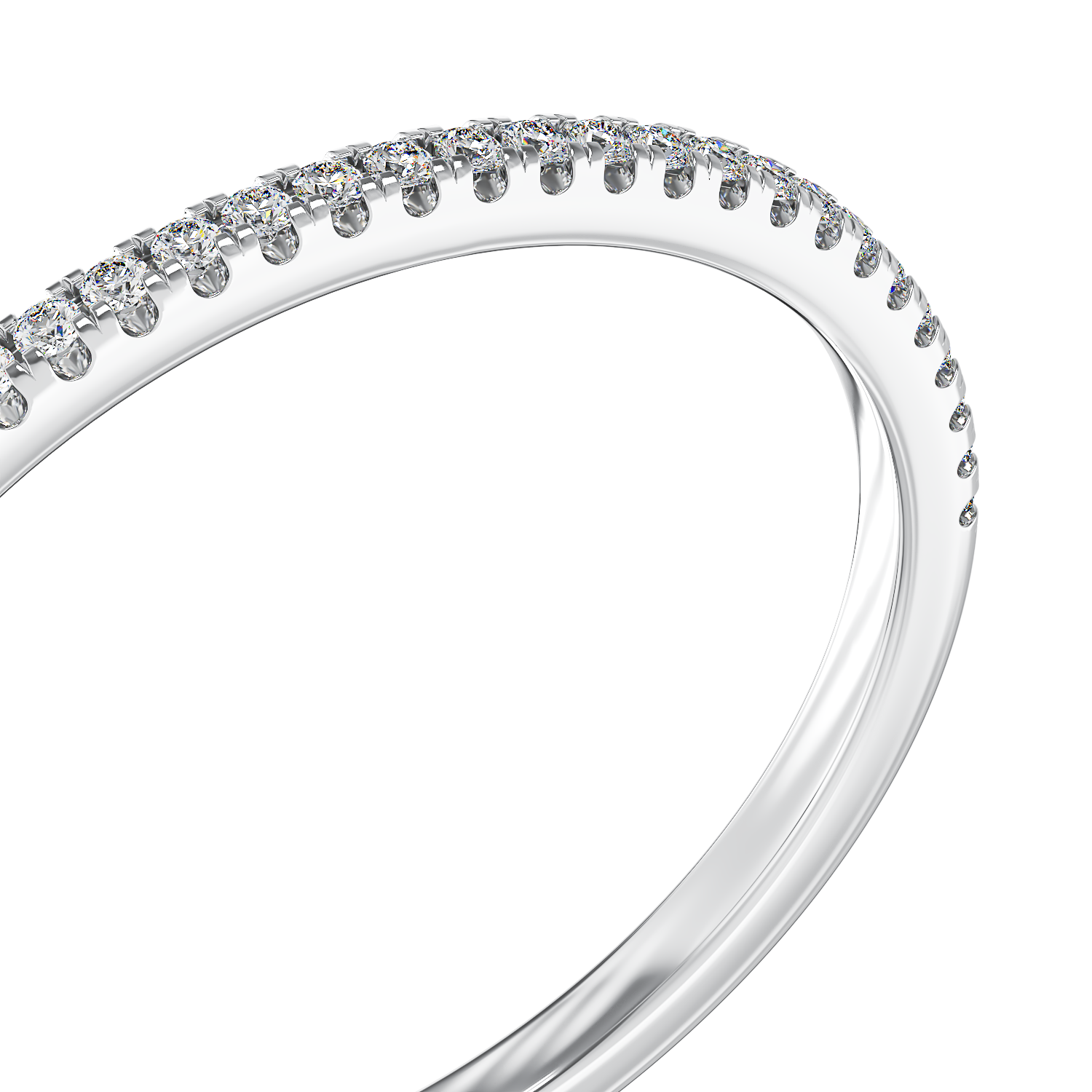 Half eternity ring in white gold with 0.07ct diamonds