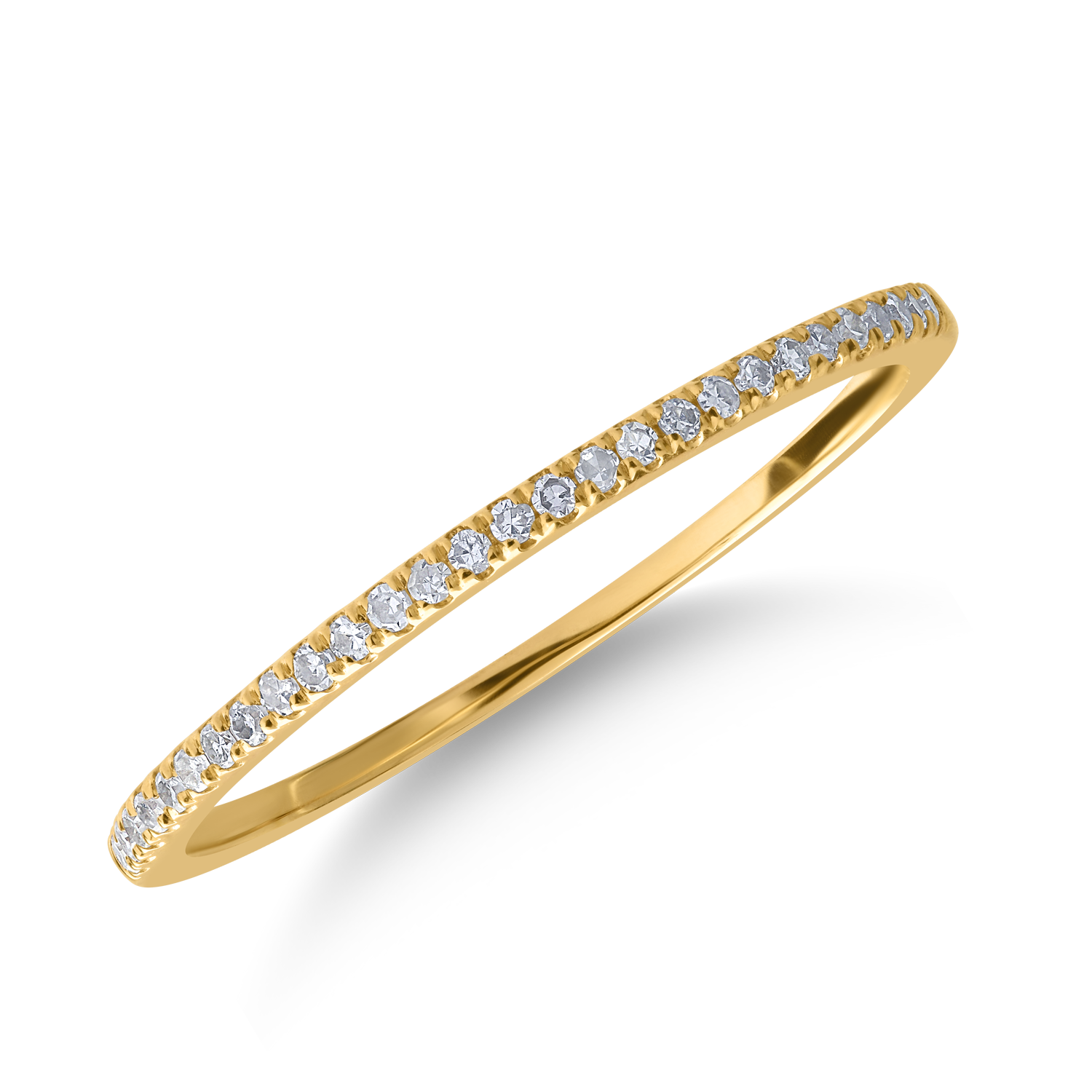 Half eternity ring in yellow gold with 0.07ct diamonds