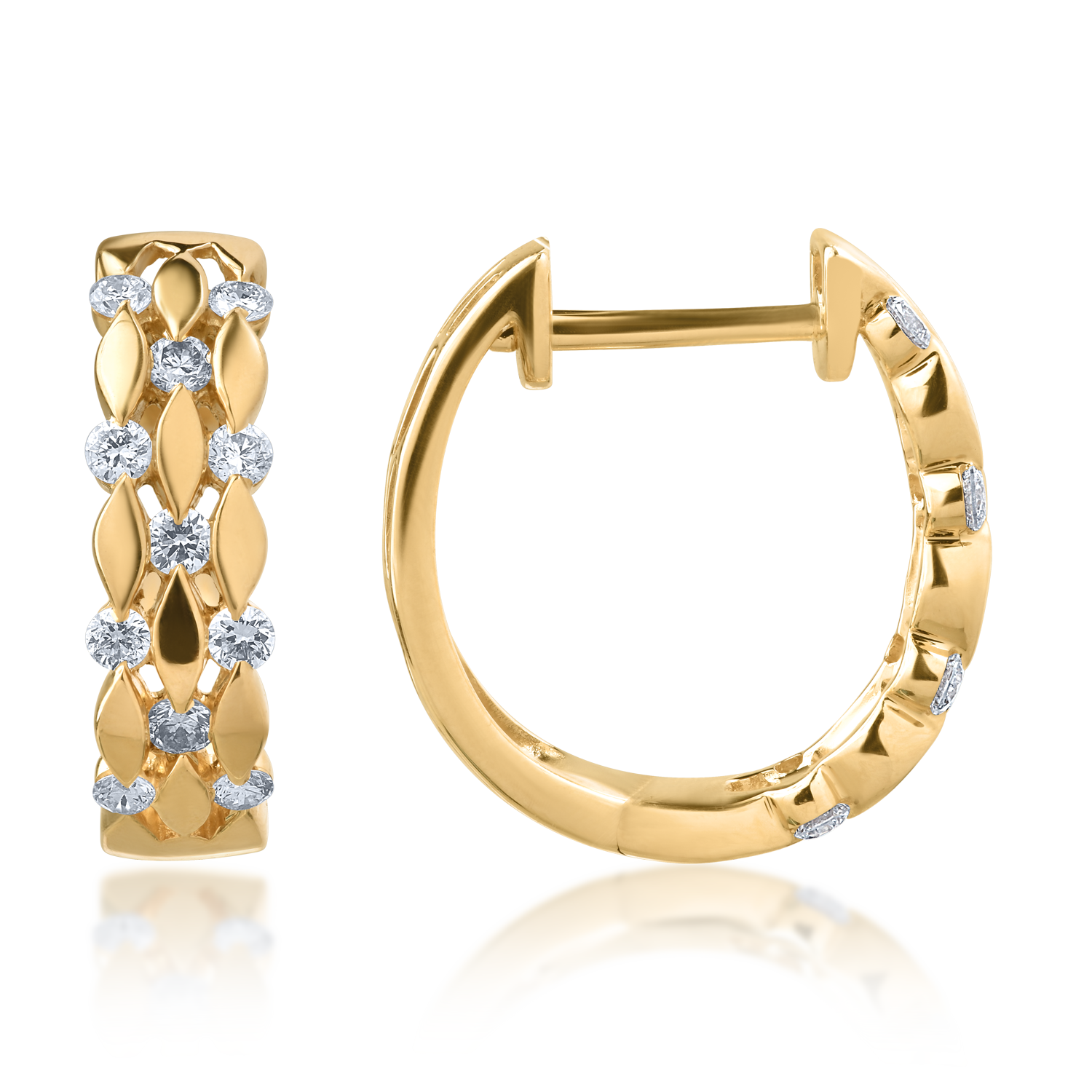 18K yellow gold earrings with 0.32ct diamonds