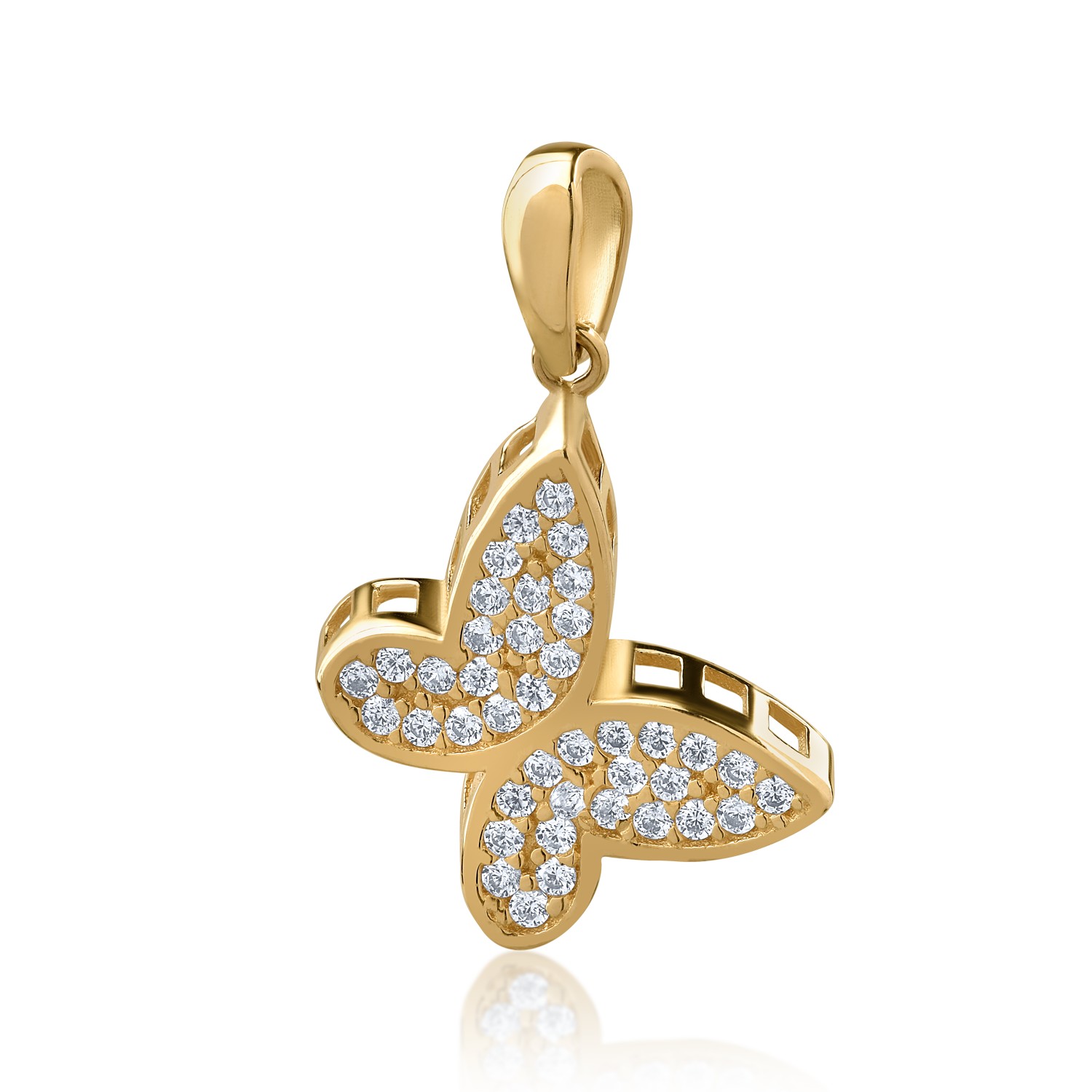 14K yellow gold butterfly pendant
