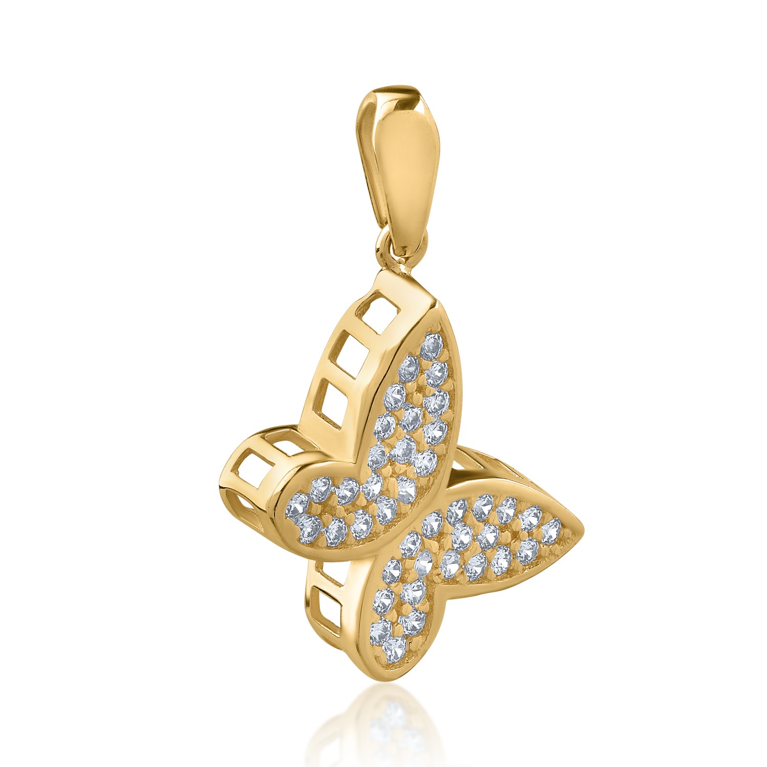 14K yellow gold butterfly pendant