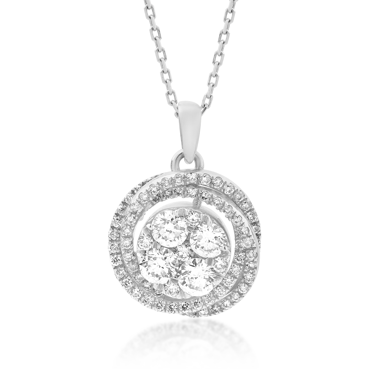 White gold pendant necklace with 0.62ct diamonds