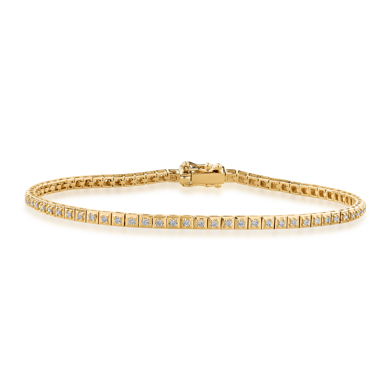 14K yellow gold tennis bracelet with 0.52ct diamonds
