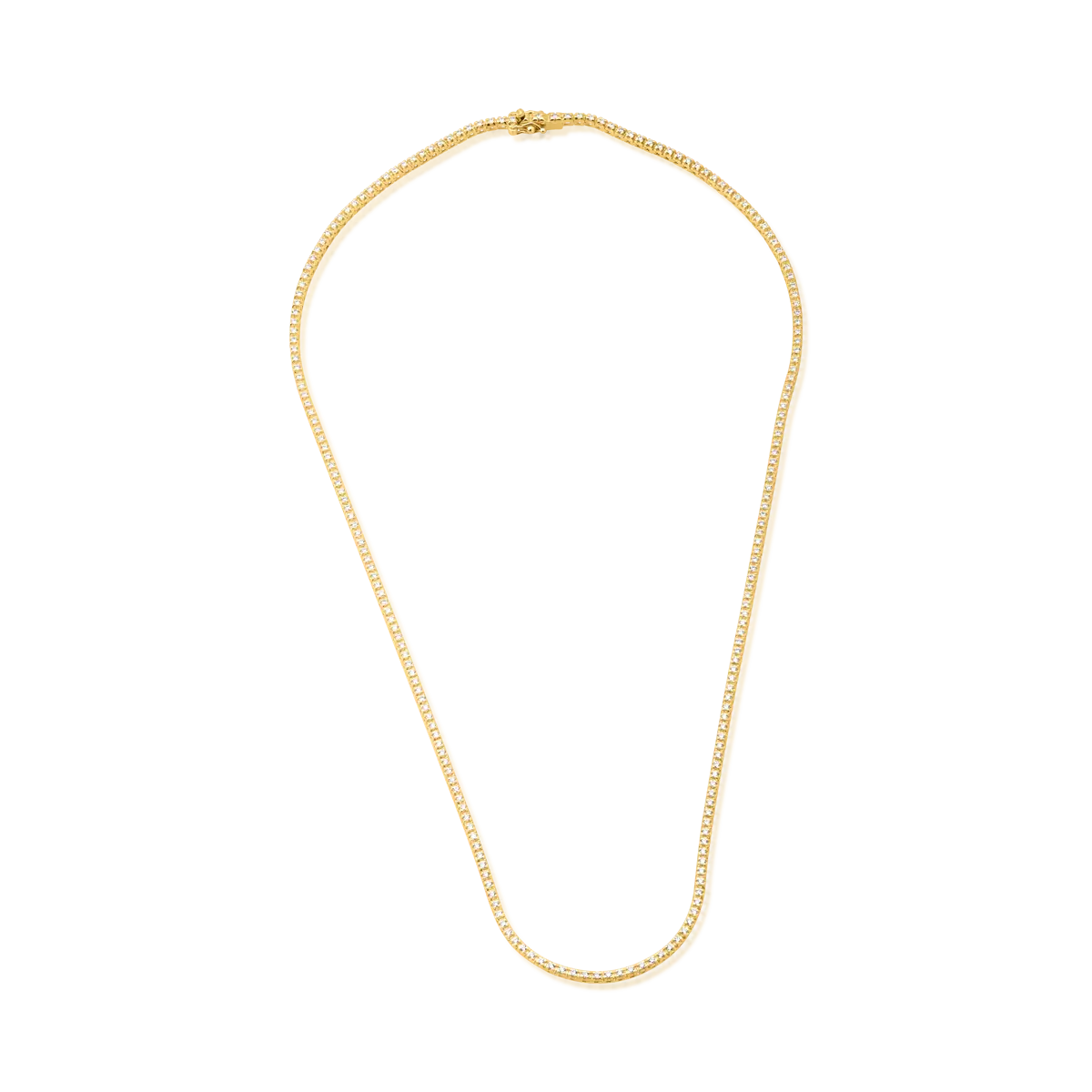 Colier tennis din aur galben de 18K cu diamante de 2.8ct