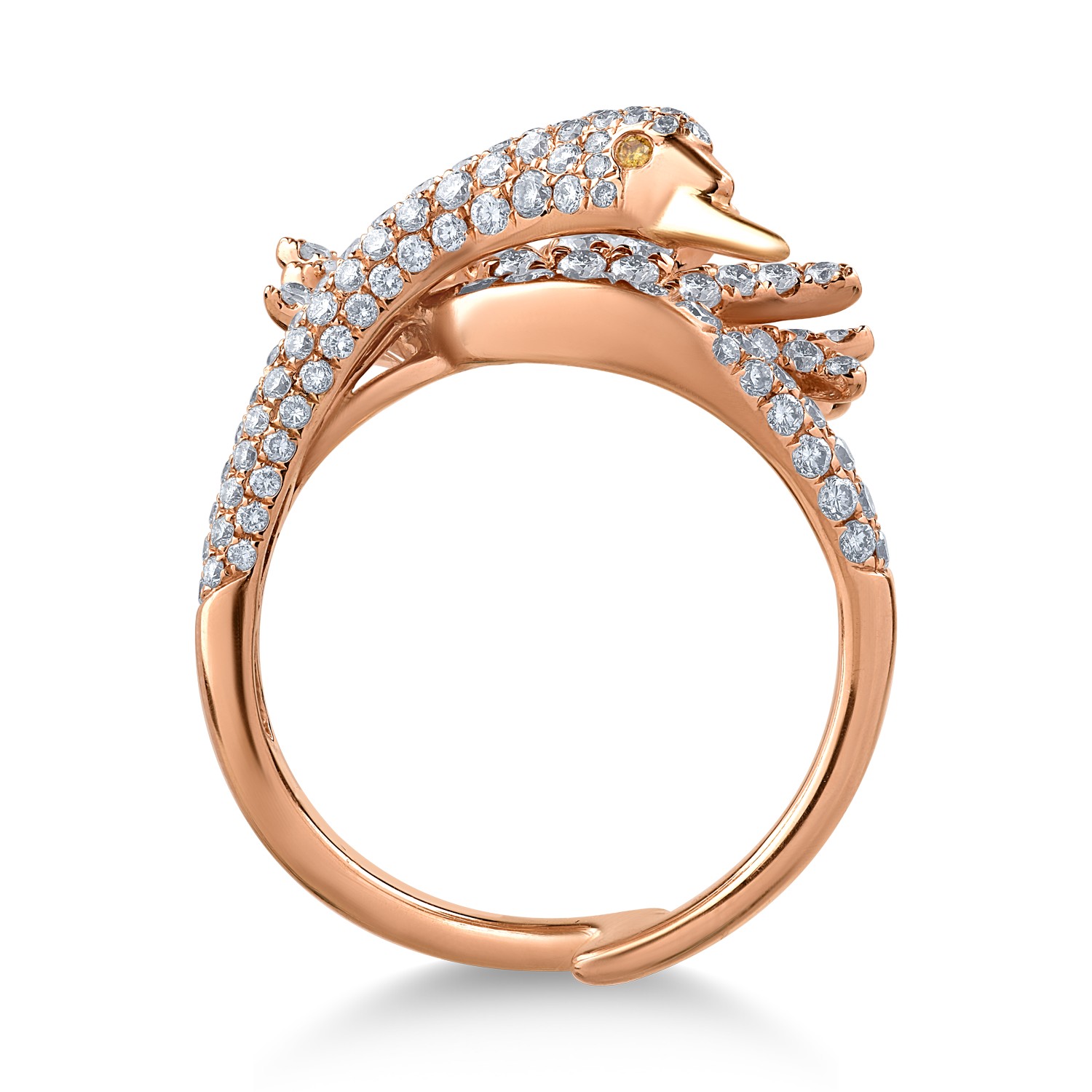 Inel din aur roz de 18K cu diamante de 1.86ct