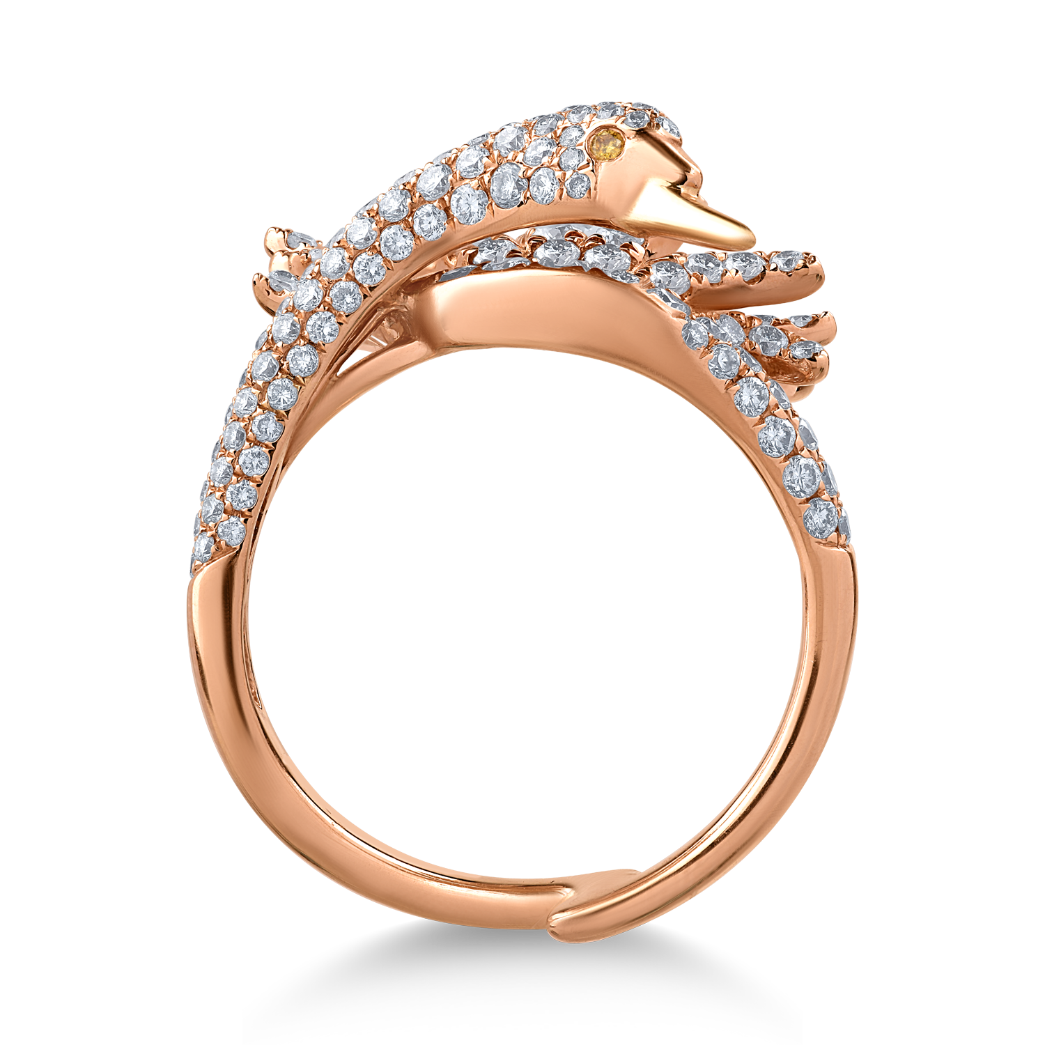 18K rose gold ring with 1.86ct diamonds