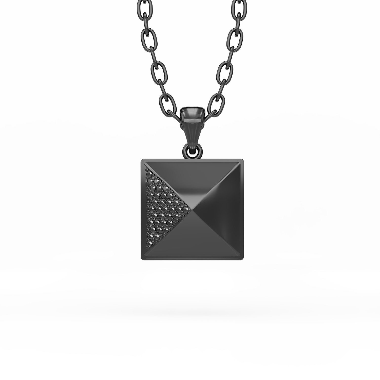 Silver Pyramid pendant necklace