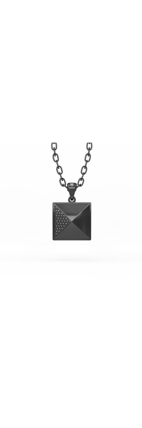 Silver Pyramid pendant necklace