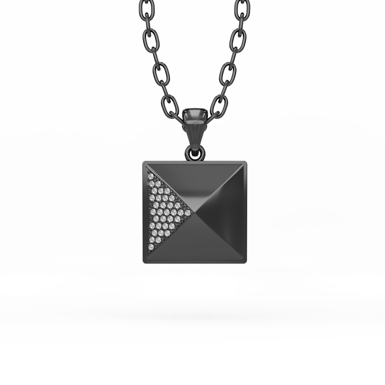 Silver Pyramid medál nyaklánc