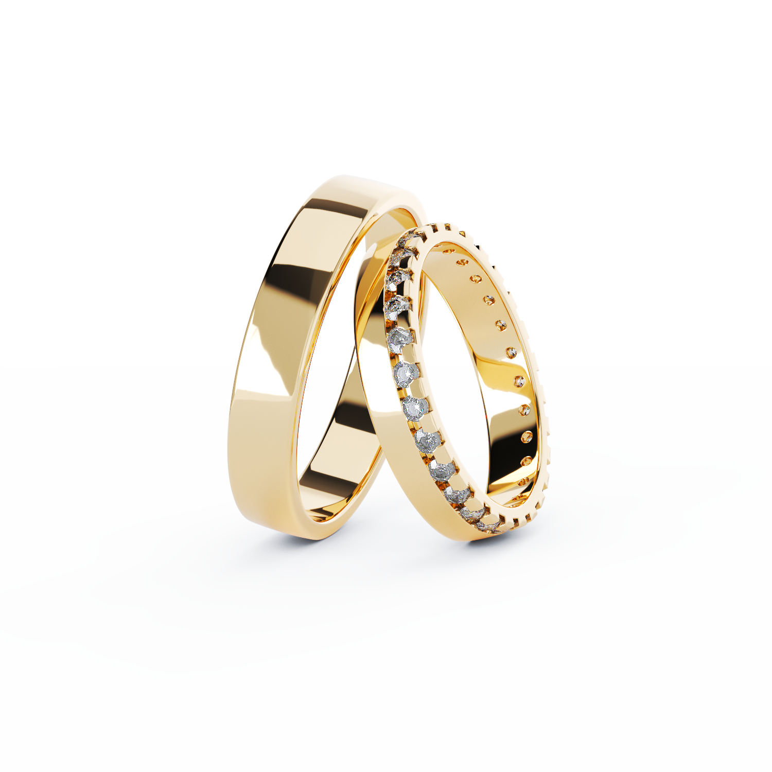 HALO gold wedding rings